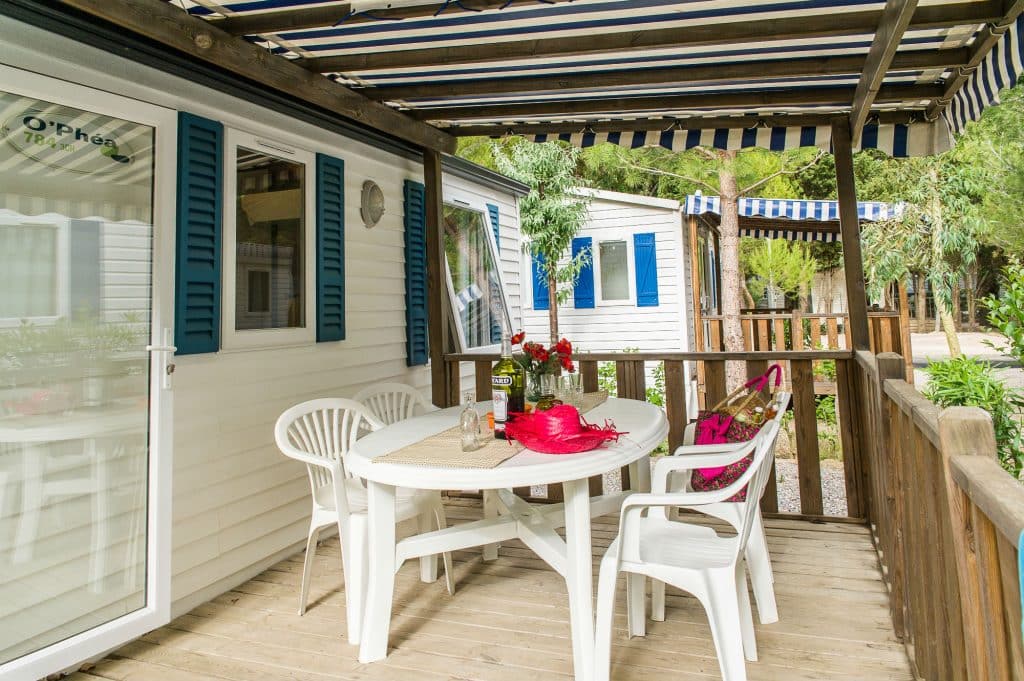 location mobil home barcares ophea terrasse