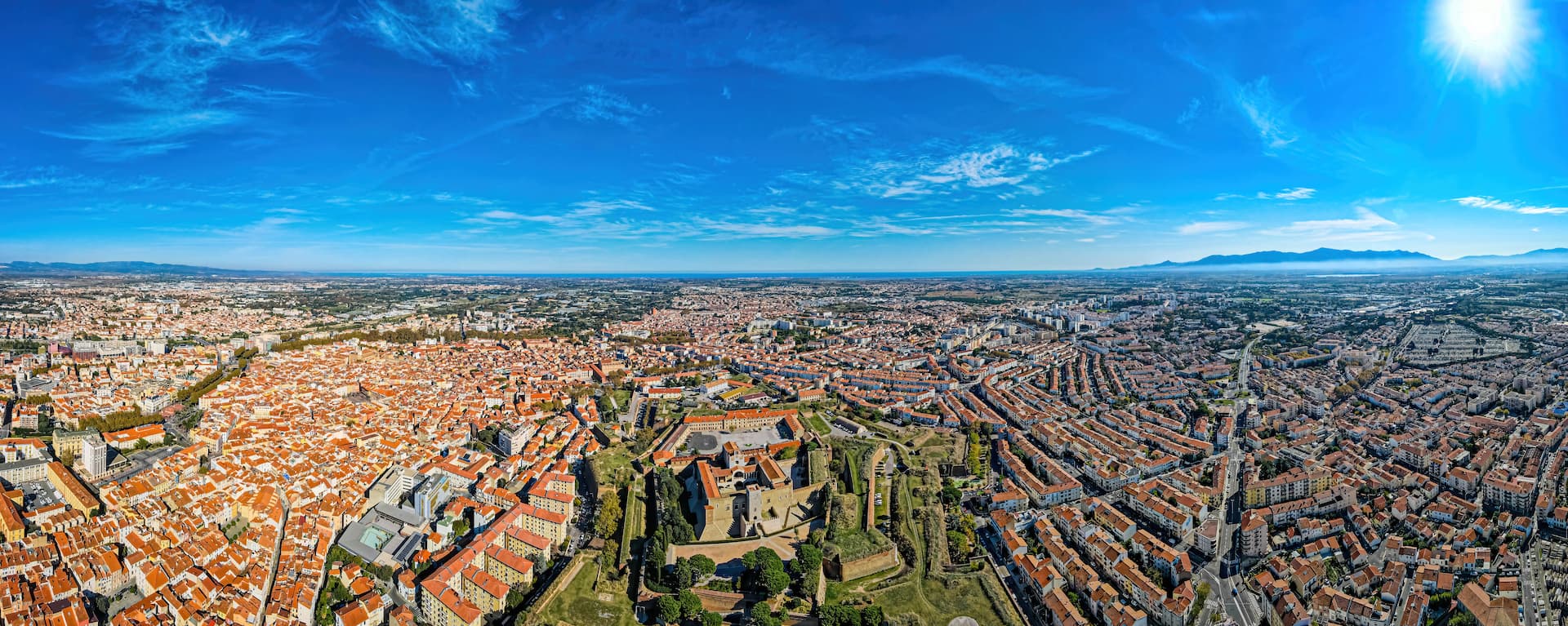 perpignan vue aerienne - camping proche perpignan